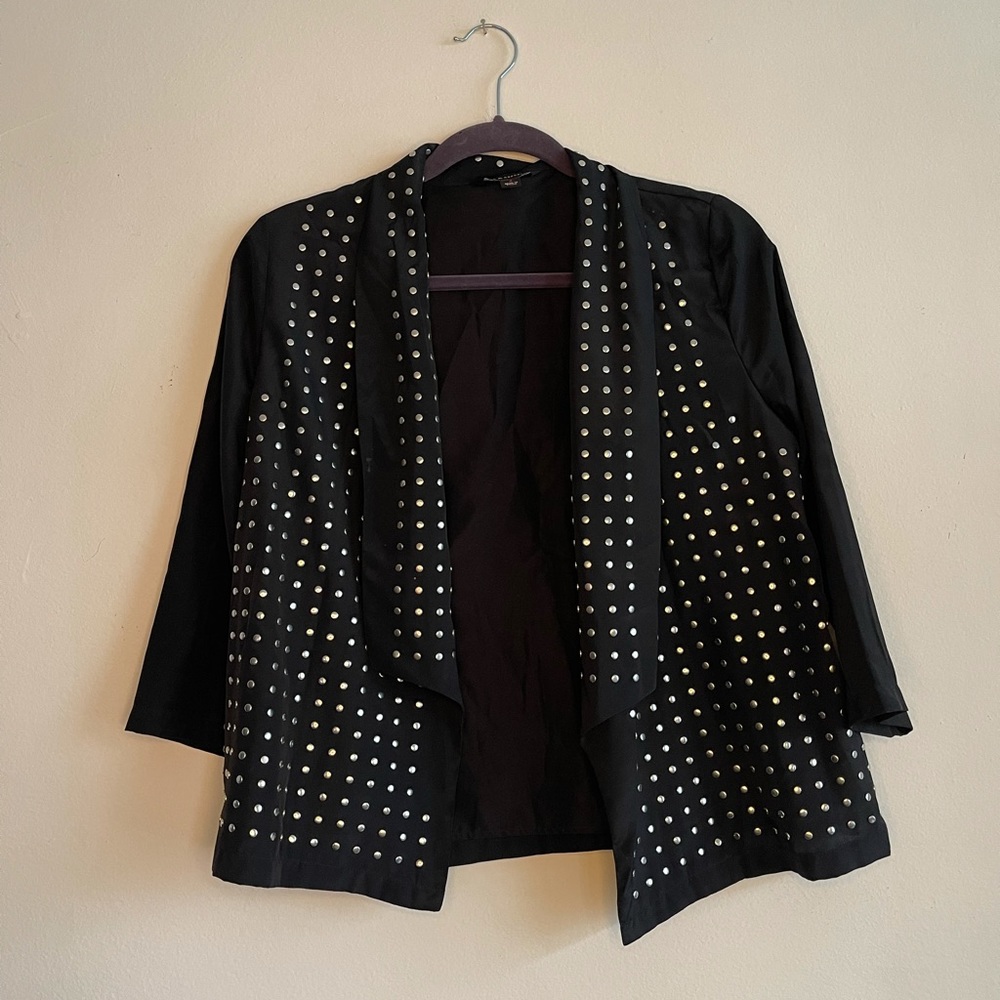 Silver stud black cropped jacket